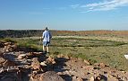 06-Laurie power walks along the top of Wolfe Creek Crater 